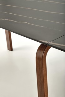 LOZANO extension table, black marble / walnut