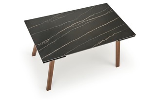 LOZANO extension table, black marble / walnut