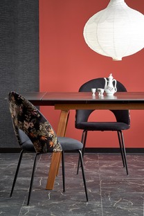 LOZANO extension table, black marble / walnut