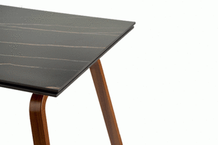 LOZANO extension table, black marble / walnut