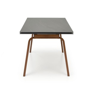 LOZANO extension table, black marble / walnut