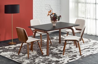 LOZANO extension table, black marble / walnut