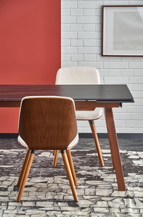 LOZANO extension table, black marble / walnut