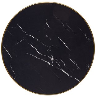 MOLINA stół okrągły, czarny marmur / czarny / złoty