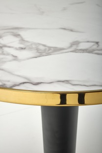 MORATA round table, white marble / black / gold