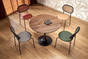 OLMO round table, walnut / black