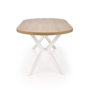 PERONI extension table, gold oak / white