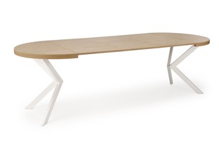 PERONI extension table, gold oak / white