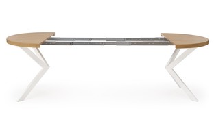 PERONI extension table, gold oak / white