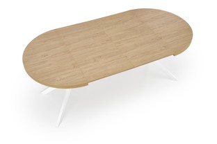 PERONI extension table, gold oak / white
