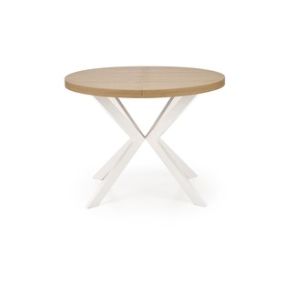 PERONI extension table, gold oak / white