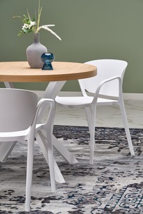 PERONI extension table, gold oak / white