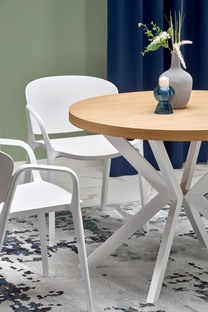 PERONI extension table, gold oak / white