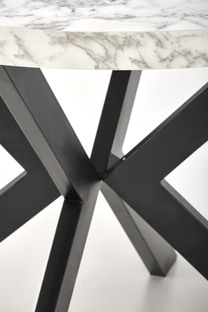 PERONI extension table, white marble / black