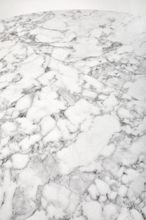 PERONI extension table, white marble / black