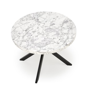 PERONI extension table, white marble / black