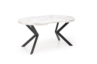 PERONI extension table, white marble / black