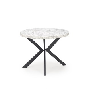 PERONI extension table, white marble / black