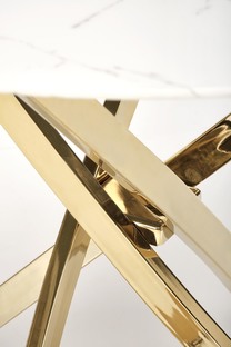 RAYMOND 2 table, white marble / gold