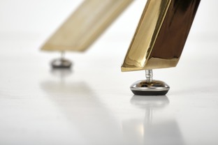 RAYMOND 2 table, white marble / gold