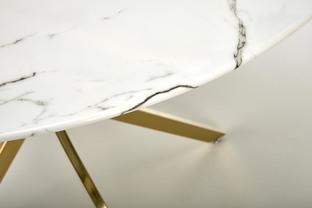 RAYMOND 2 table, white marble / gold