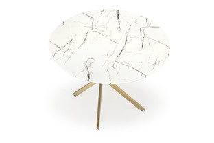 RAYMOND 2 table, white marble / gold