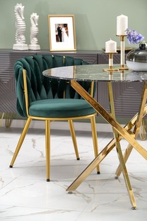 RAYMOND 2 table, black marble / gold