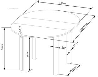RINGO stół kolor blat czarny, nogi - czarny (102-142x102x76 cm)