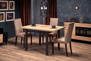 TIAGO SQUARE extensions table, craft oak / black