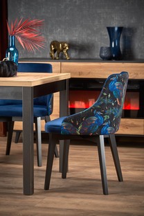 TIAGO SQUARE extensions table, craft oak / black