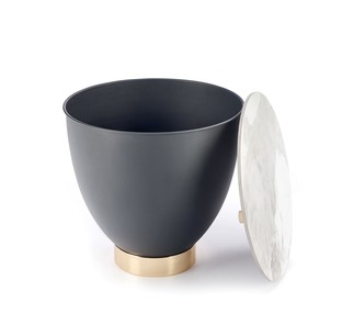 CECILIA_S coffee table, marble / grey / gold