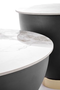 CECILIA_S coffee table, marble / grey / gold