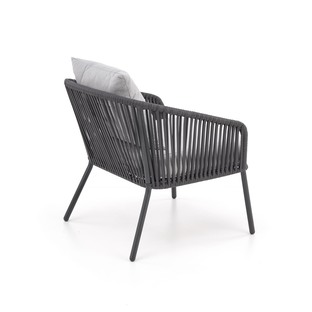 ROCCA garden set (sofa + 2 chairs + coffee table), dark grey / light grey