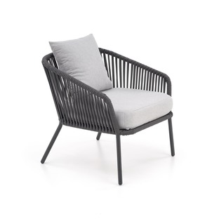 ROCCA garden set (sofa + 2 chairs + coffee table), dark grey / light grey