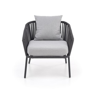 ROCCA garden set (sofa + 2 chairs + coffee table), dark grey / light grey