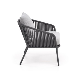 ROCCA garden set (sofa + 2 chairs + coffee table), dark grey / light grey