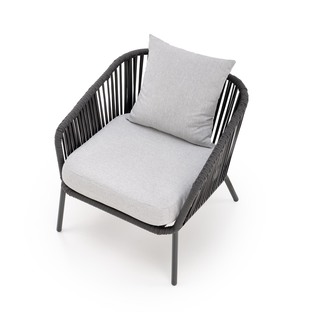 ROCCA garden set (sofa + 2 chairs + coffee table), dark grey / light grey