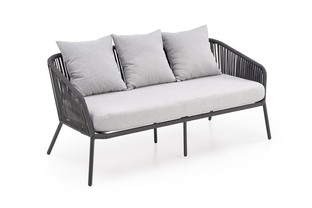 ROCCA garden set (sofa + 2 chairs + coffee table), dark grey / light grey