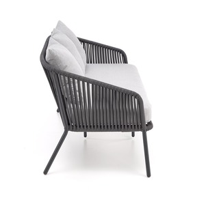 ROCCA garden set (sofa + 2 chairs + coffee table), dark grey / light grey