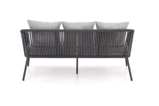 ROCCA garden set (sofa + 2 chairs + coffee table), dark grey / light grey
