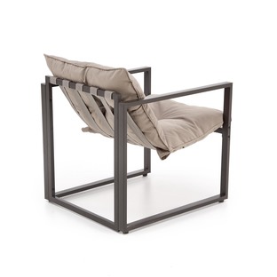 SHARK garden set (sofa + 2 chairs + coffee tables), black / cappuccino
