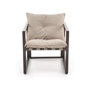 SHARK garden set (sofa + 2 chairs + coffee tables), black / cappuccino