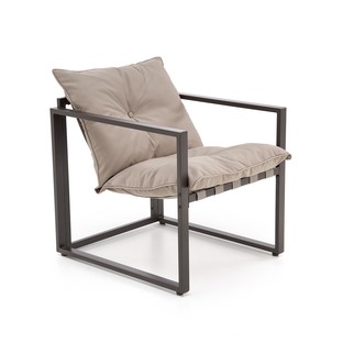 SHARK garden set (sofa + 2 chairs + coffee tables), black / cappuccino