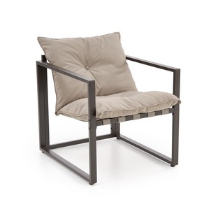 SHARK garden set (sofa + 2 chairs + coffee tables), black / cappuccino