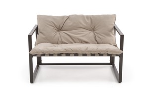 SHARK garden set (sofa + 2 chairs + coffee tables), black / cappuccino