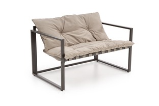 SHARK garden set (sofa + 2 chairs + coffee tables), black / cappuccino