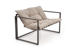SHARK garden set (sofa + 2 chairs + coffee tables), black / cappuccino