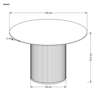BRUNO round table, white marble / walnut