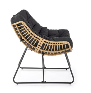 WHISPER leisure chair, black / natural