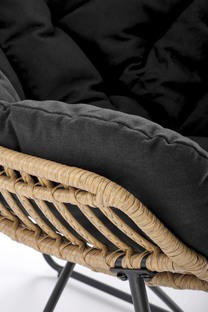 WHISPER leisure chair, black / natural
